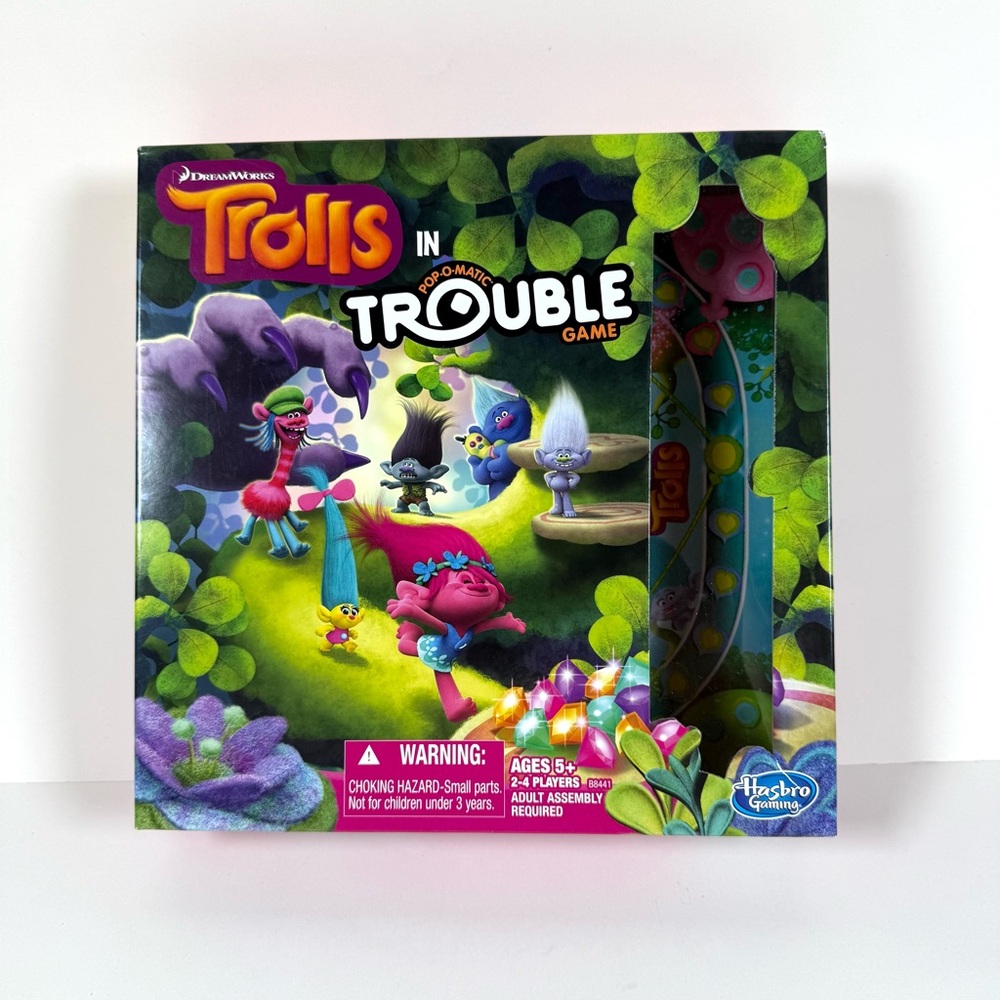 Dreamworks Trolls in Trouble Pop-O-Matic Board Game by Hasbro COMPLETE